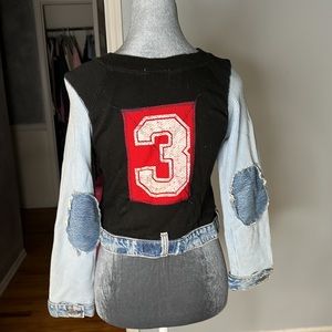 NEW ORLEANS SAINTS VINTAGE BOUTIQUE denim crop top